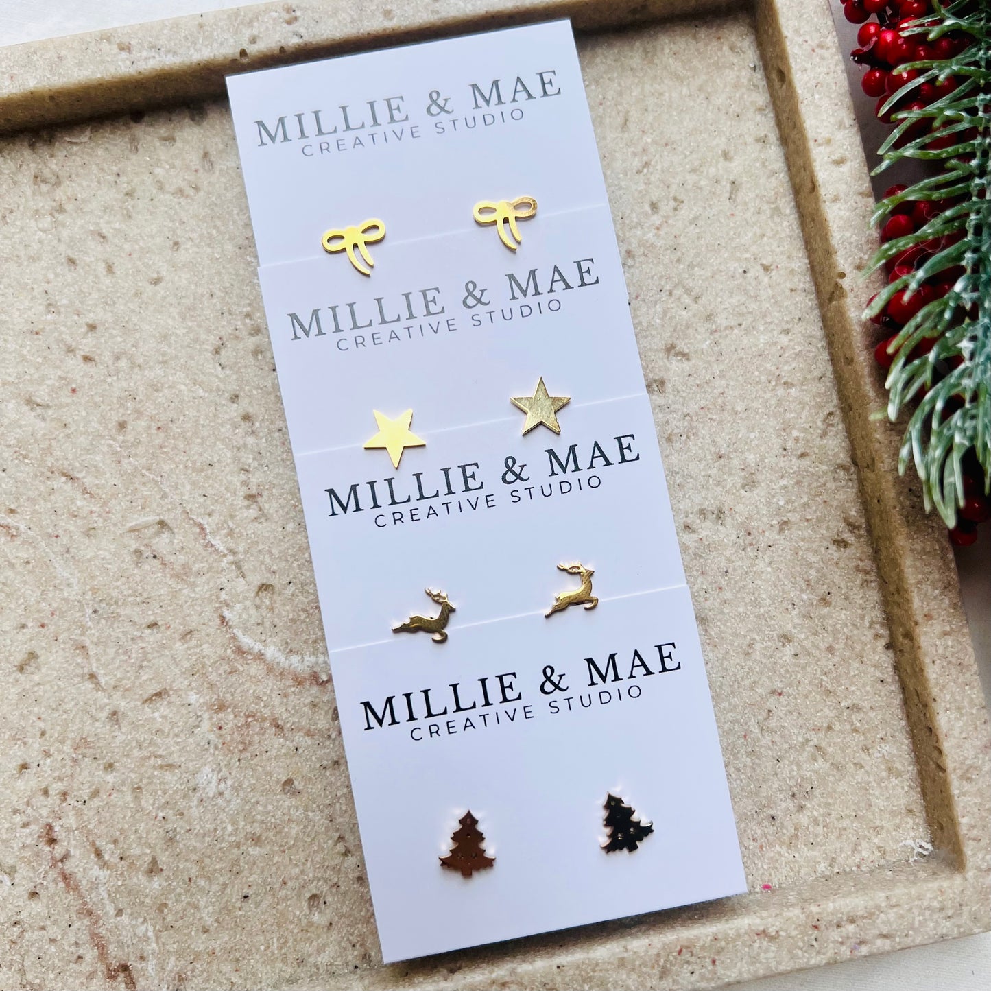 Gold Studs | Christmas Collection