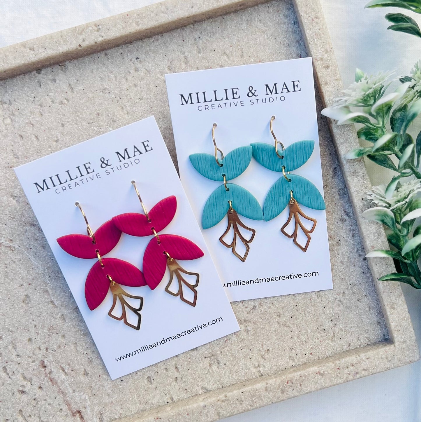 Amber Dangle | Polymer Clay Earrings