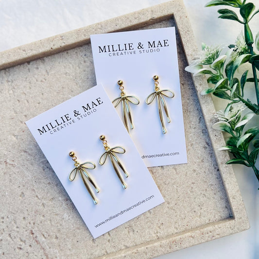 Bows | Gold Earrings