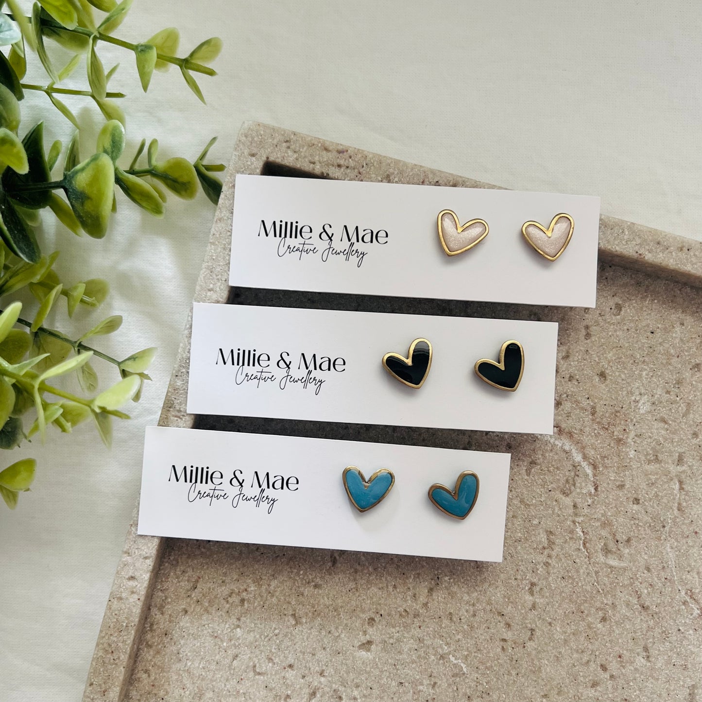 Gold Hearts | Studs